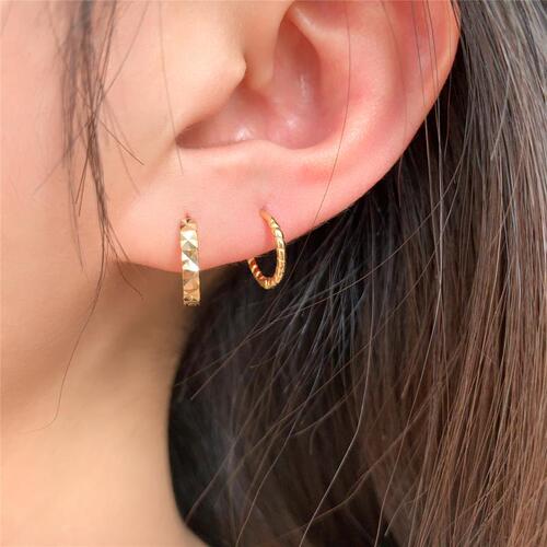Small earrings, simple and fashionable Japanese and Korean versatile hoop earrings, earrings, student fashion, simple and versatile temperament