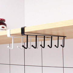 Kitchen iron hooks, traceless, nail-free, cabinets, wall cabinets, partitions, storage racks, bedroom wardrobe storage and organization hooks
