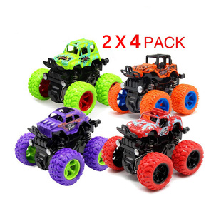 Amazon hot sale children's toy car inertia four-wheel drive off-road vehicle drop-resistant pull back toy car boy