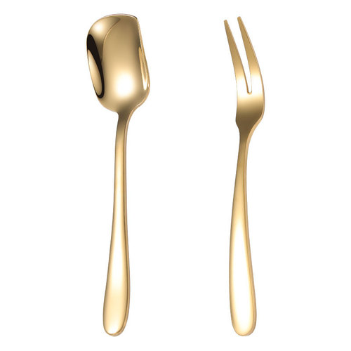 304 stainless steel fork spoon Internet celebrity dessert spoon ins fruit fork spray paint plated tableware creative ice cream spoon two-tine fork