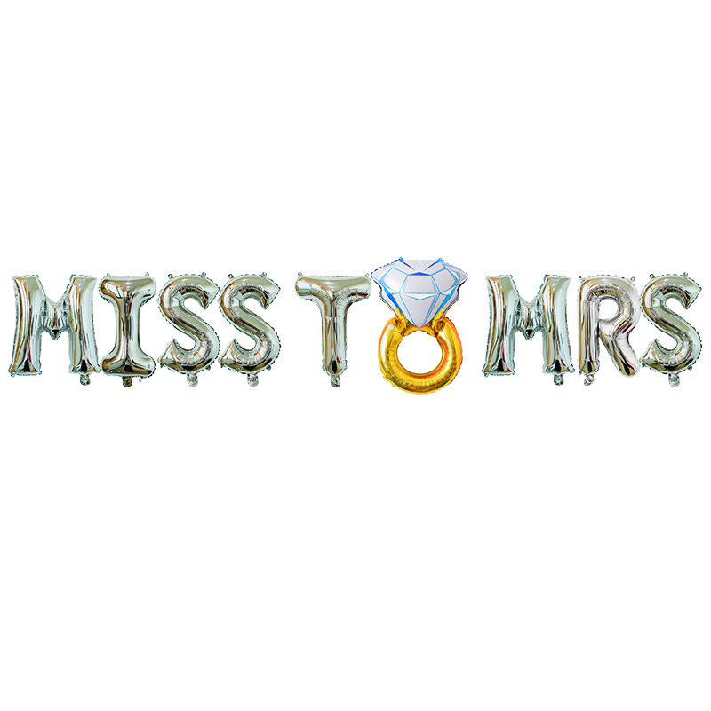 Anillo MISS TO MRS de plata con diamantes