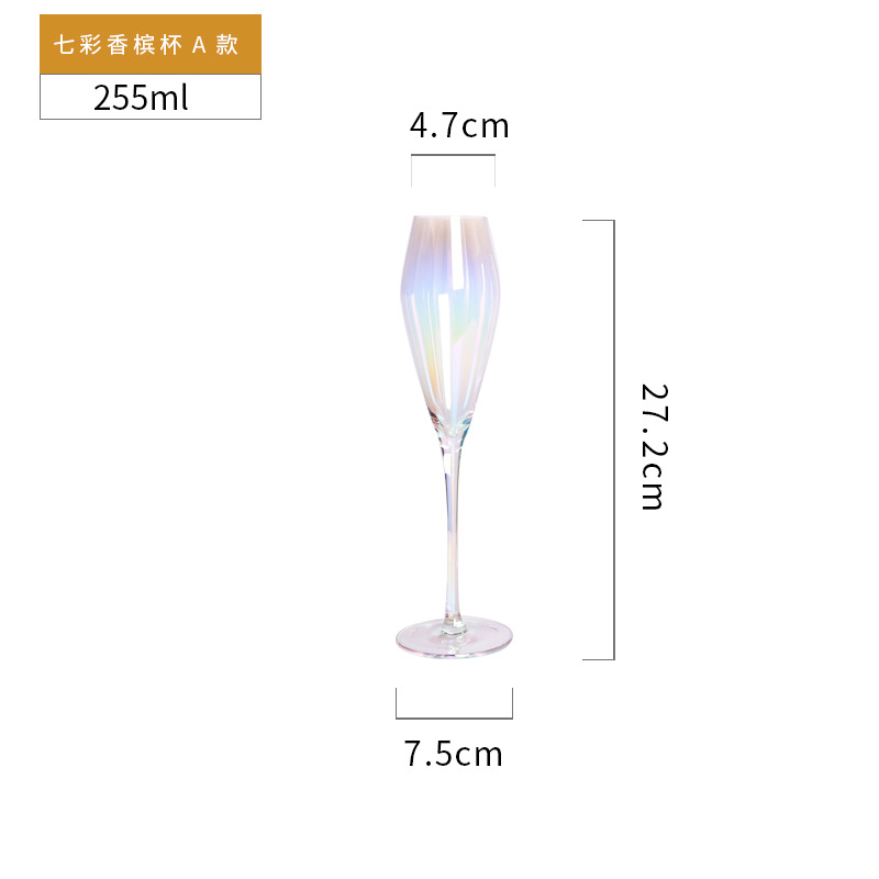 Colorido de iones chapado regalo cristal copa de vino copa de champán colorido copa de vino Copa pequeña Hada copa de vino