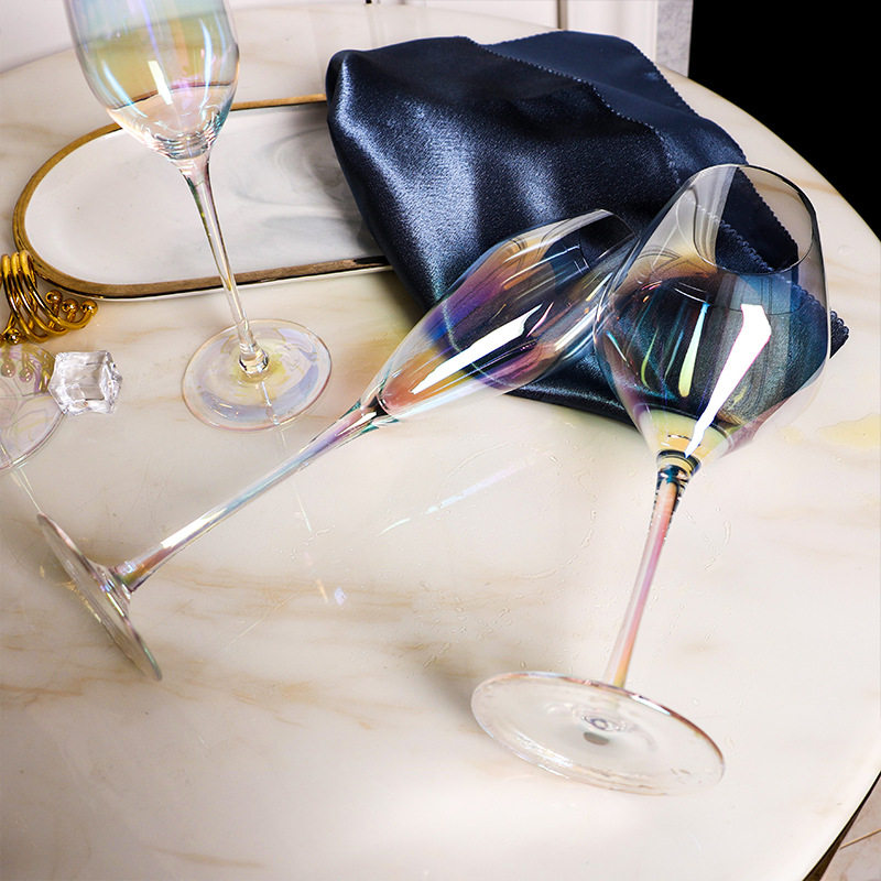 Colorido de iones chapado regalo cristal copa de vino copa de champán colorido copa de vino Copa pequeña Hada copa de vino