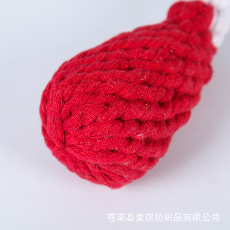 Fábrica directa tejida a mano cuerda de algodón pierna de pollo perro mordedura juguete Teddy Bear dientes limpiador juguetes de perro al por mayor