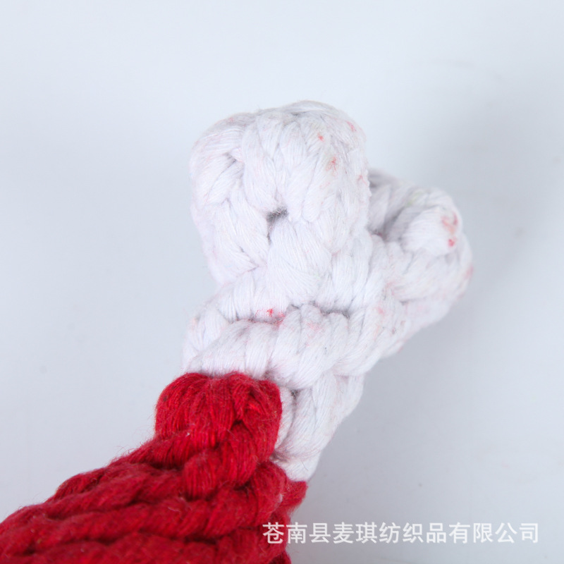 Fábrica directa tejida a mano cuerda de algodón pierna de pollo perro mordedura juguete Teddy Bear dientes limpiador juguetes de perro al por mayor