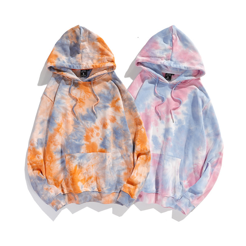 2026 Couple's Sweatshirt Hong Kong Style Loose Terry Jacket American Men's Tie-Dye Hooded Sweatshirt Men's All-Cotton Cross-Border 2026 Couple's Sweatshirt Hong Kong Style Loose Terry Jacket American Men's Tie-Dye Hooded Sweatshirt Men's All-Cotton Cross-Border