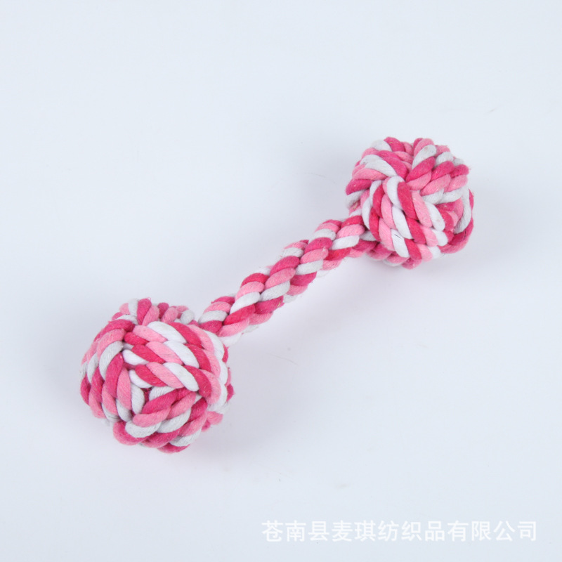 Juguetes de mascotas al por mayor juguetes de nudos de dientes de molienda de dientes resistentes a la mordedura juguetes de perros de doble bola de liberación de dientes fabricantes de suministros de mascotas