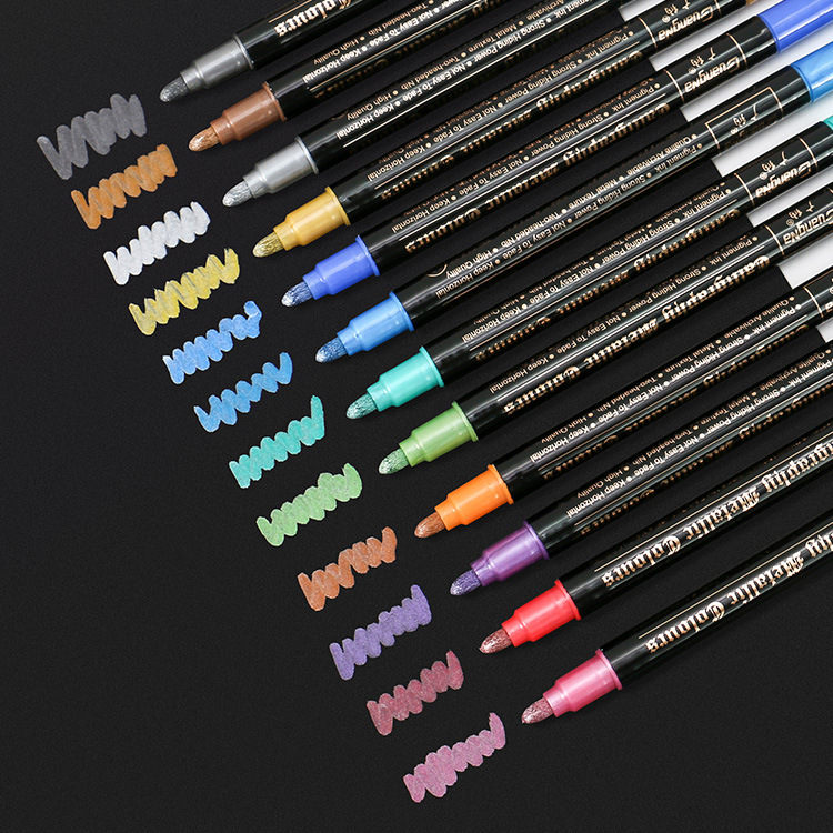 Guangna GN6552 marcador de metal de doble cabeza de cabeza gruesa 3mm24 traje de color pintado a mano graffiti para colorear rotulador