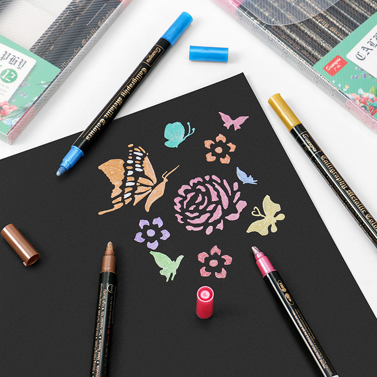 Guangna GN6552 marcador de metal de doble cabeza de cabeza gruesa 3mm24 traje de color pintado a mano graffiti para colorear rotulador