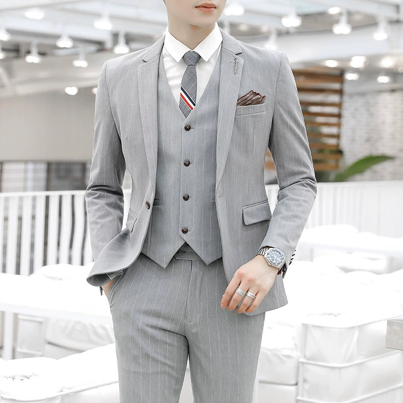 Classic suit, set, Korean style, 3 piece set, for students