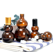 棕色型玻璃瓶 茶色走珠瓶精油瓶 葫芦滚珠避光分装瓶精华液小空瓶