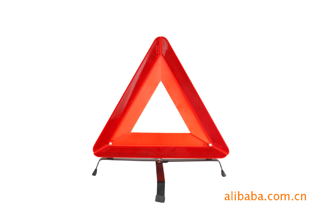 Reflective triangle police rack at night work duty triangle siren…