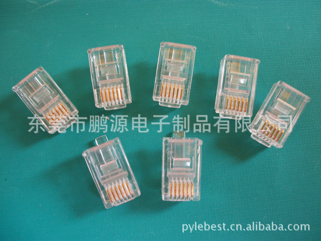 厂家供应网络水晶头RJ45短身屏蔽水晶头 镀金铜壳8P8C网络水晶头