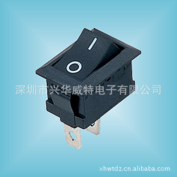 电源翘板开关 船形开关 船型开关 黑色2脚二档斜面