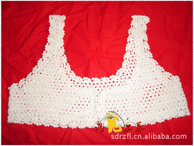 供应手钩花边，领花，衣领。手工钩编衣领花边L-32