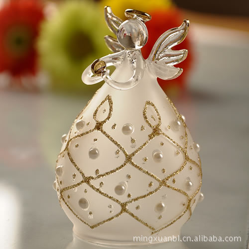 Púrpura plata sinuoso bendición de seda Ángel novela creativa decoración del hogar artesanía vidrio