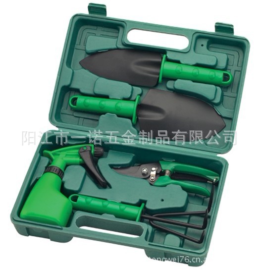 H-014B园艺工具5件套套装浇花壶淋花壶园艺叉叉剪耙园林五金工具