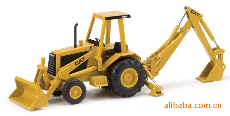 Carter Engineering vehicles Toys Model CAT 416 Backhoe Loader 1: 50 Push and dig dual-use machine 55271