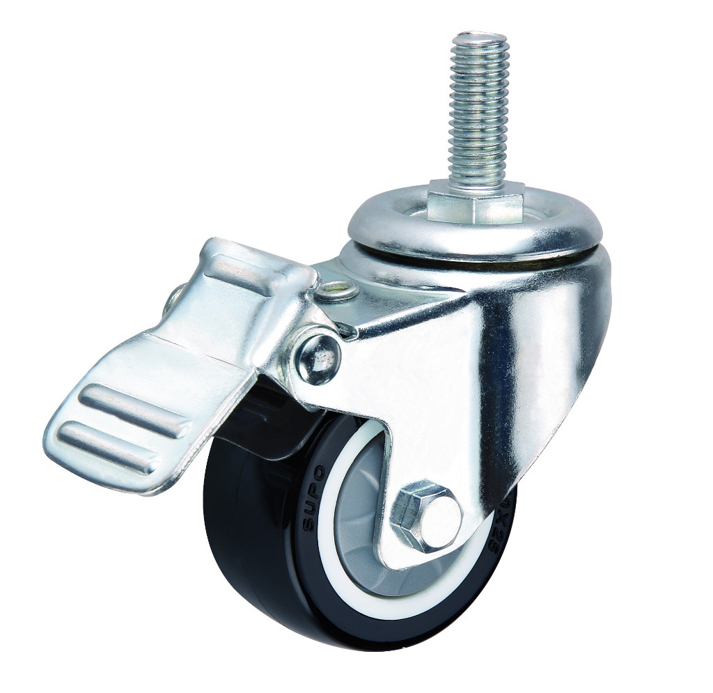 1.6寸丝杆机床轮、带刹车轮、苏州脚轮、机械设备轮 向荣脚轮SUPO