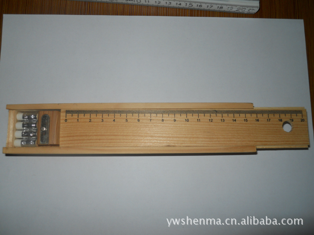 供应木质铅笔直尺卷笔刀套装