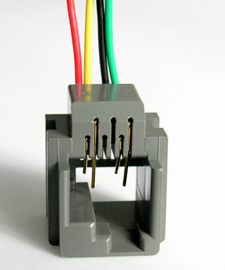 623K带线插座 RJ12母座，623K偏口带线电话插座