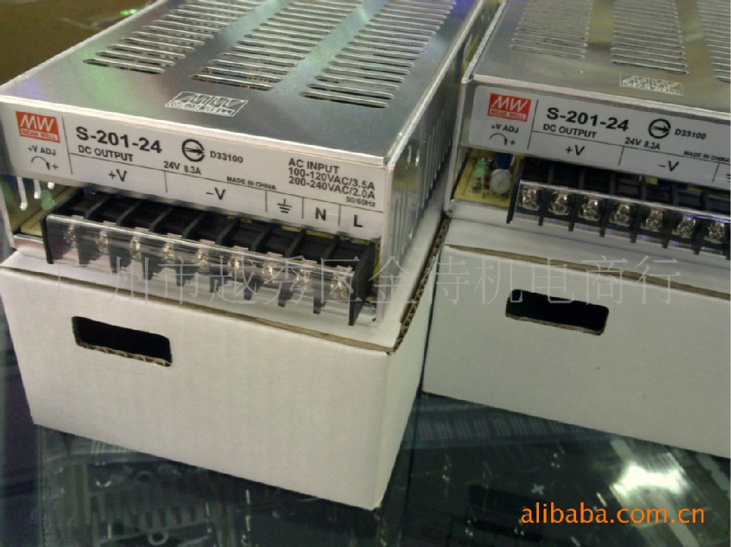 供应原装台湾明纬开关电源S-201-24（接线柱带防护）