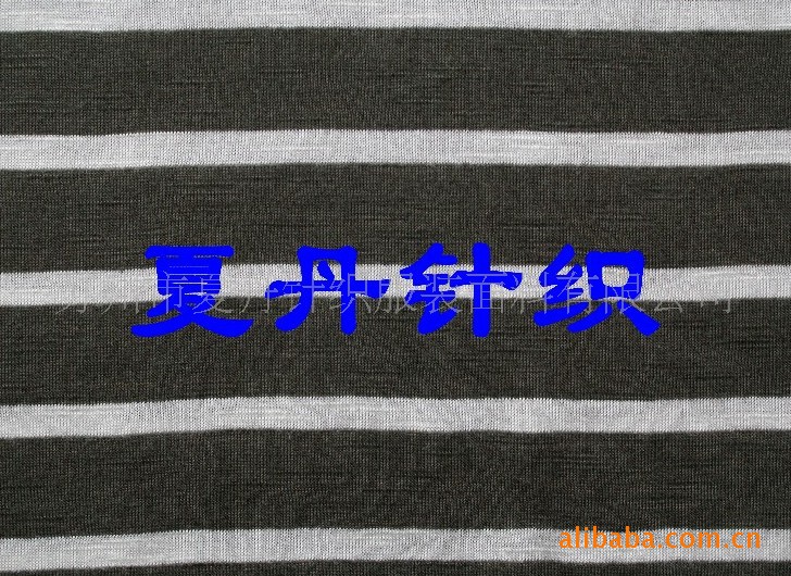 兰精人棉竹节彩条汗布(图)，R粗细纱色织调线平纹短袖料T桖料