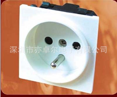 台湾荣丰RONGFENG原装正品法式电源插座E-08-D法规插座