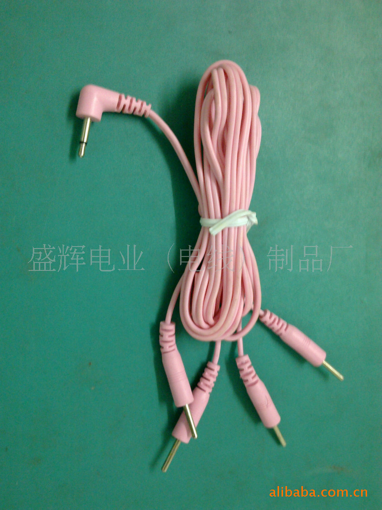 厂家批量供应一拖二 一拖四纽扣线 插针线 电极线 理疗线
