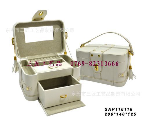 新款厂家直供珠宝盒 纯色首饰盒系列 手提流苏珠宝箱 首饰收纳盒