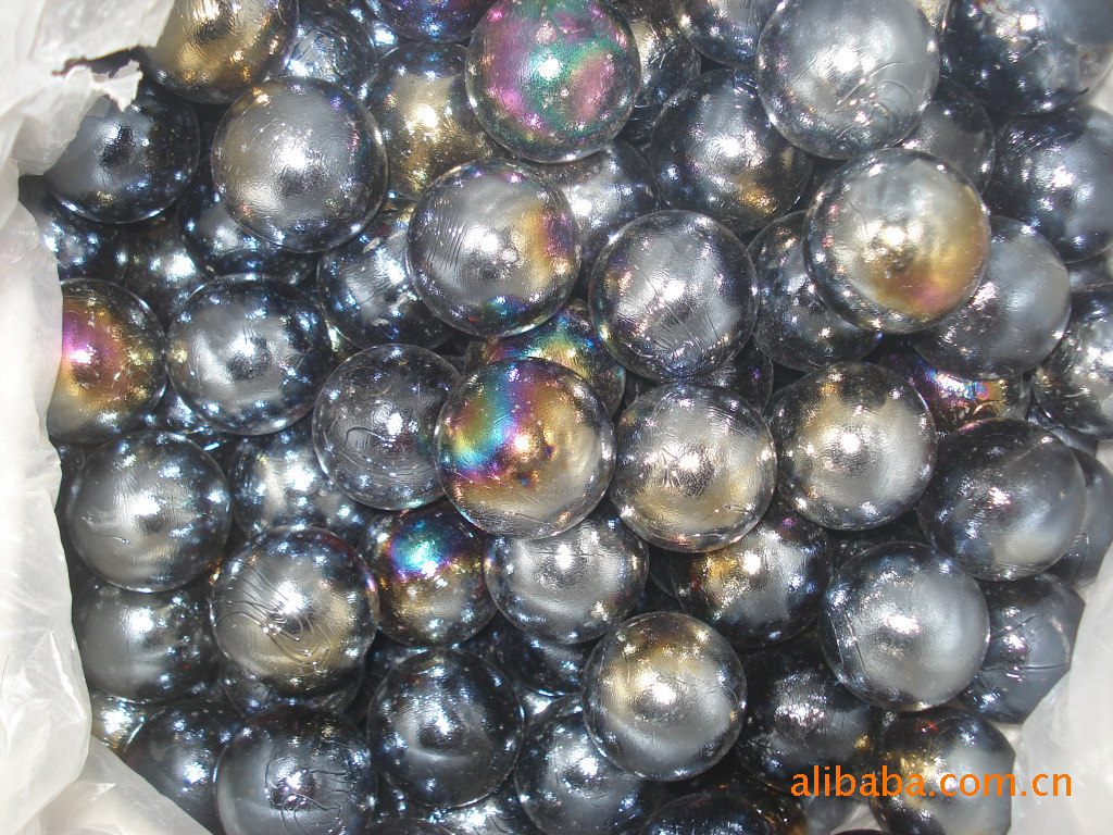 供应低价35MM25MM玻璃球琥珀彩色玻璃珠