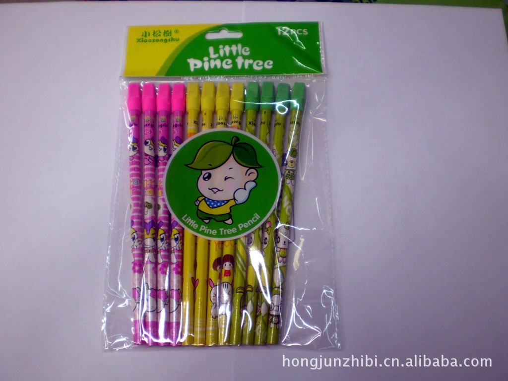 We supply high-quality coated pencils of our own brand, the Little Pine Tree series. Customized erasers are available for export and are environmentally friendly without cores detail image 4