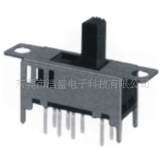 厂家生产三档立式带耳拨动开关SS23D04八针脚四插滑动推制开关