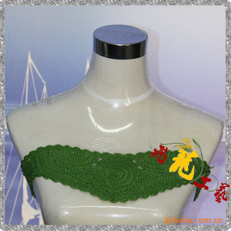 供应手钩领花，衣领，手工钩编花棉线领子款式新。品种全可定做