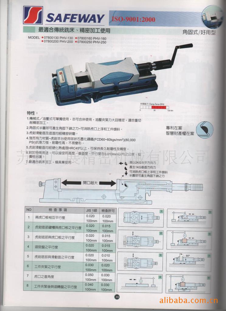 经商供应台湾协威PHV160外藏式油压式虎钳 内藏是倍力虎钳