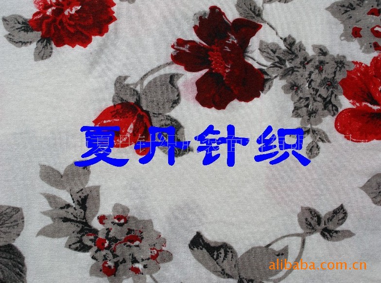 兰精莫代尔+氨纶印花布(图)，平纹短袖T桖料弹力活性印花数码印花