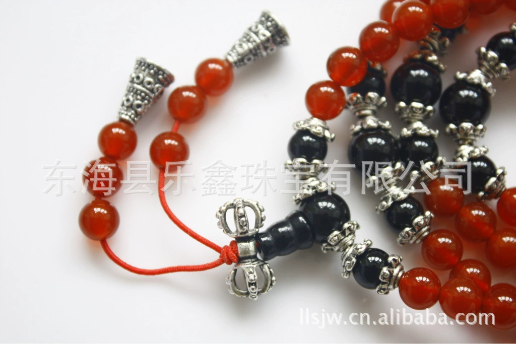 Органический оникс-Rosary с круглыми бусинами орех, оптовая продажа, 108 бусин, 6 мм