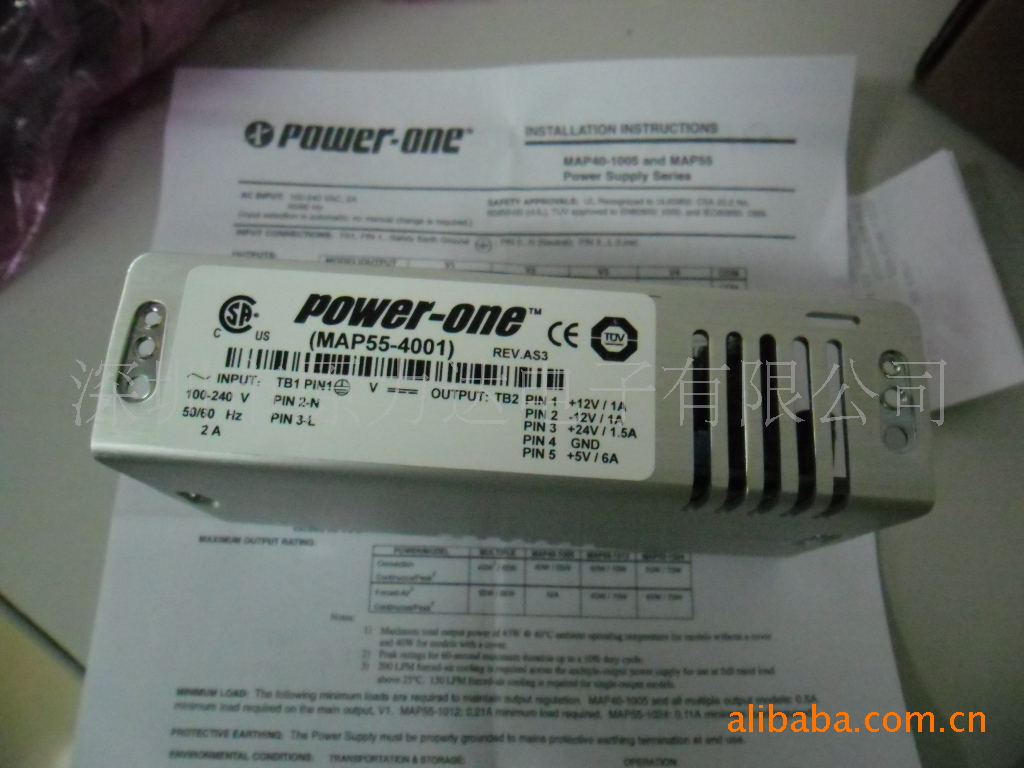 销售Power-One系列MAP55-4000G Power-One 线性和开关式电源 55W