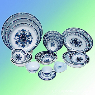 Yiwu Melamine tableware Meinai porcelain imitation 56 Head Cutlery Set Export Middle East