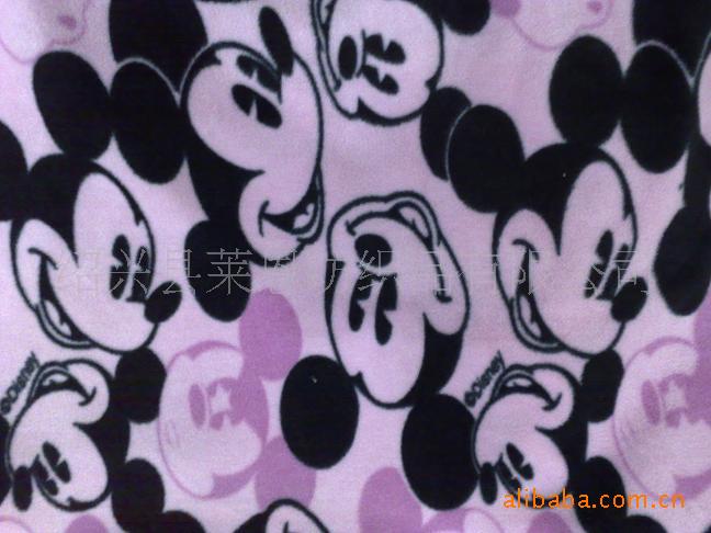 卡通双面绒印花面料 家居服睡衣毛衣面料拖鞋里布面料 多色现货