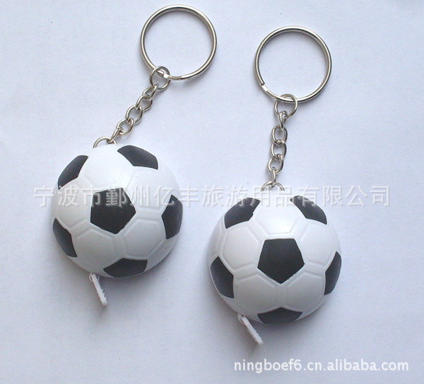 足球形状卷尺，塑料卷尺 钥匙扣卷尺