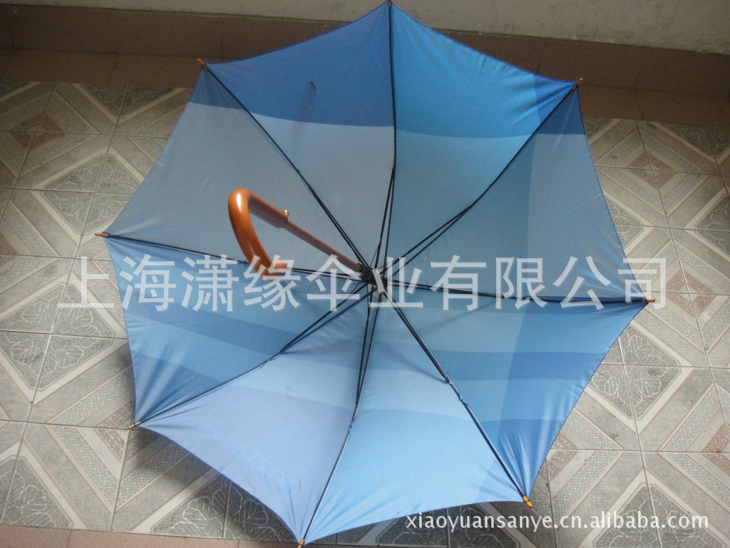 热转移印刷广告伞 木杆木弯柄广告遮阳伞 转移印花长柄伞