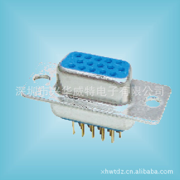VGA接口 VGA插座 DR15P 公母座母头 三排15孔180直脚 插板式