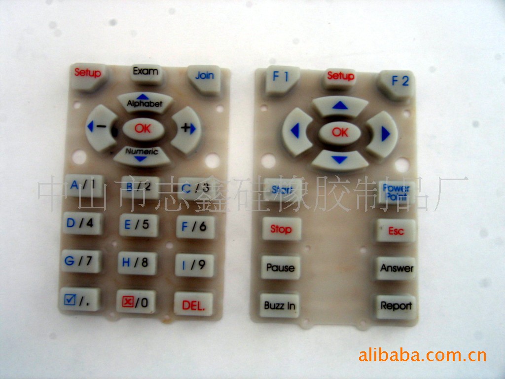 中山硅橡胶制品厂家电硅胶按键 导电按键 丝印按键计算机空调按键