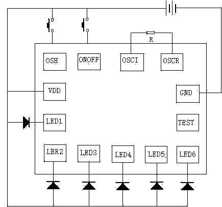 DL8873:6灯顺闪高电频IC(长闪、上电闪、触发、开关)