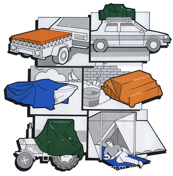 180#天蓝白 PE布料 可按需订各种规格篷布 10×30