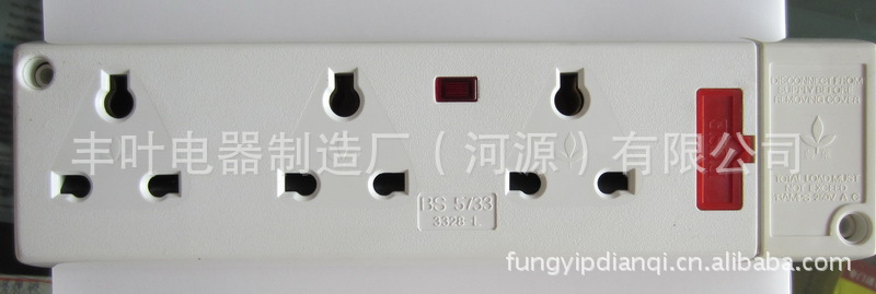 特价促销香港名牌丰叶牌13A（5A）带保险两用插座