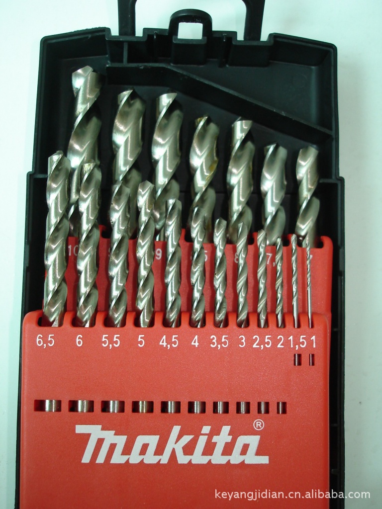 牧田麻花钻头19支套装 规格1-10mm每支相隔0.5mm 原装正品