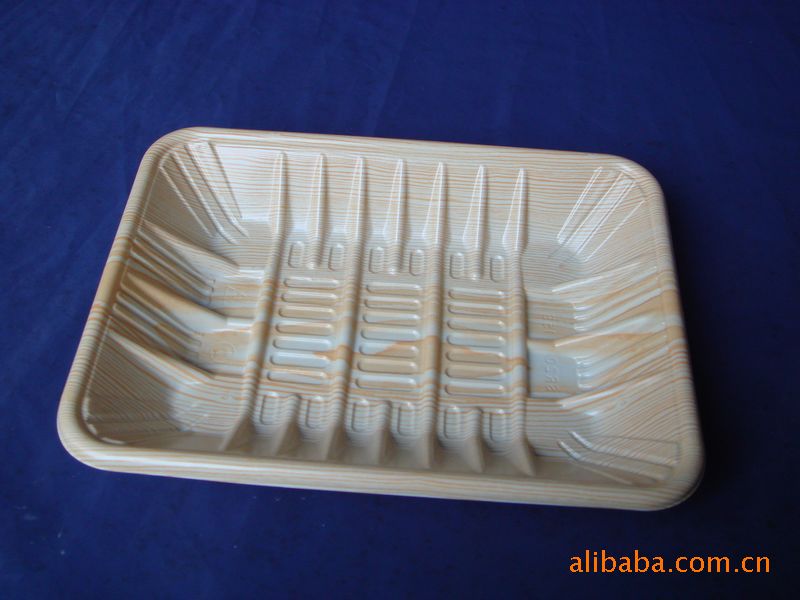 塑料生鲜木纹托盘、食品容器、SR2015E