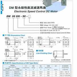 优惠供应台湾东力直流马达DM09GN-12V-1800台湾原装东力直流电机